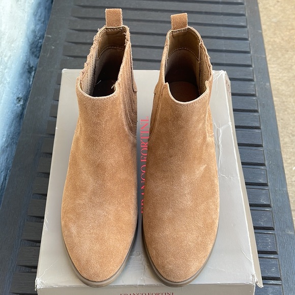 Franco Fortini - Darcie Cognac Suede Ankle Booties - Size 8 - Picture 6 of 13